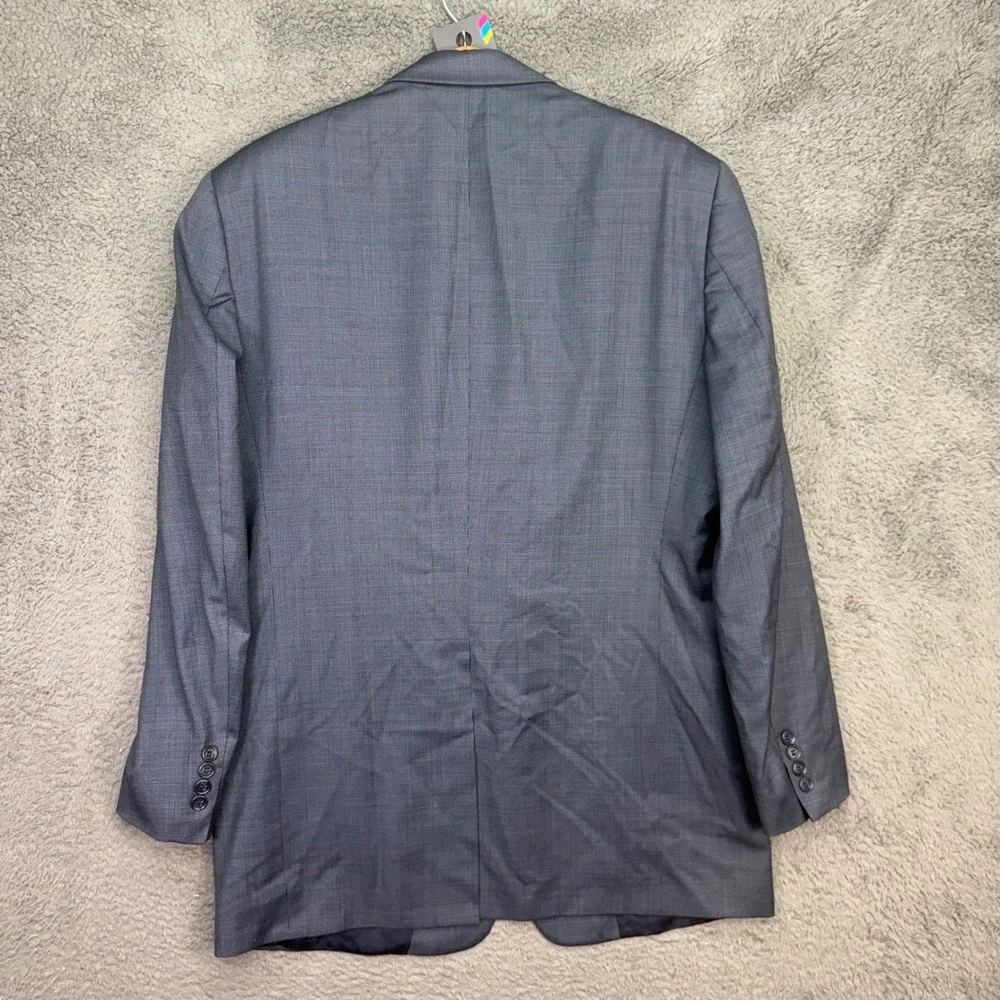 Burberry London Blazer Mens 42L Grey Pure New Wool 2 Button Sport Coat Jacket